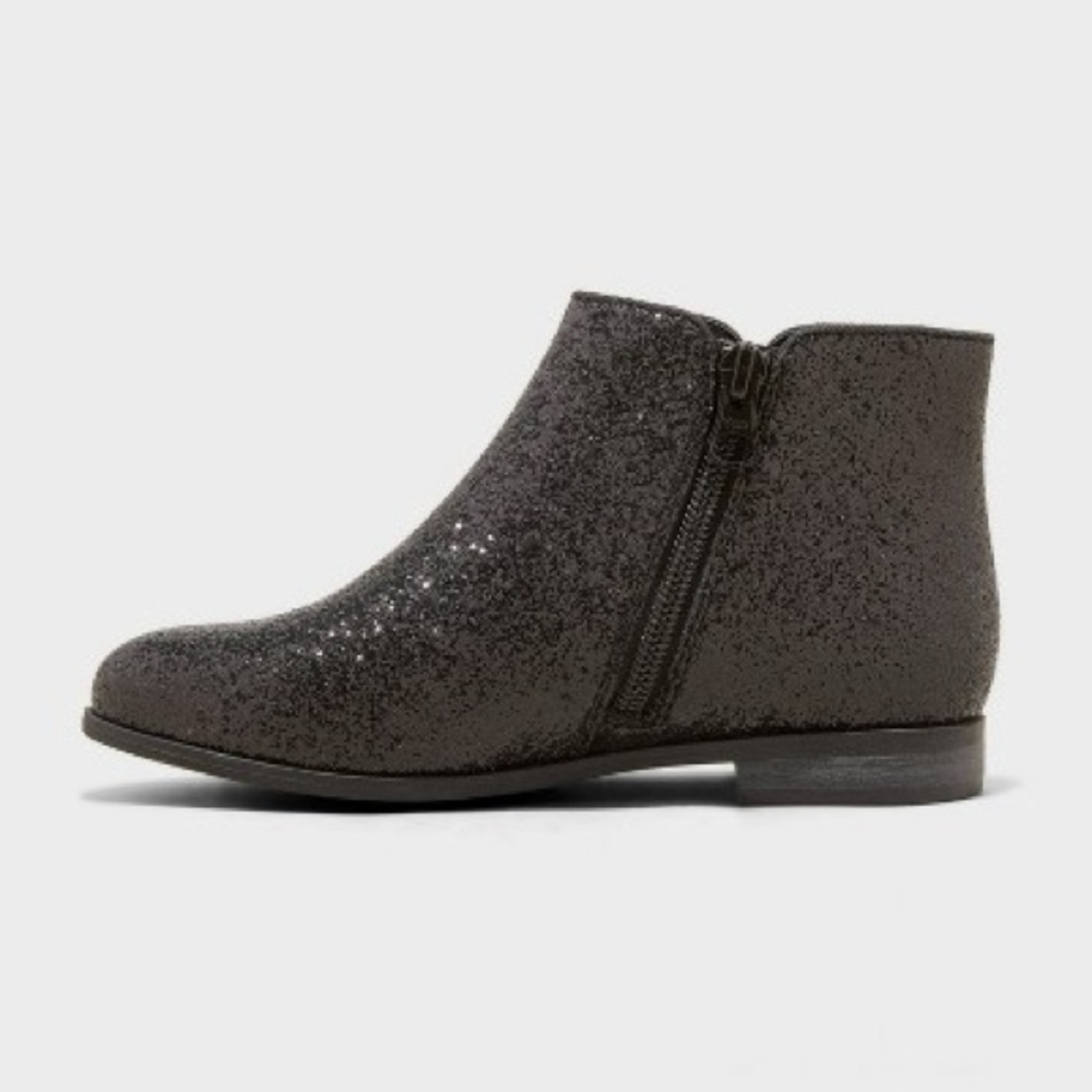 Kids' Bree Glitter Boots - Cat & Jack™ Black Size 1 - Picture 2 of 6